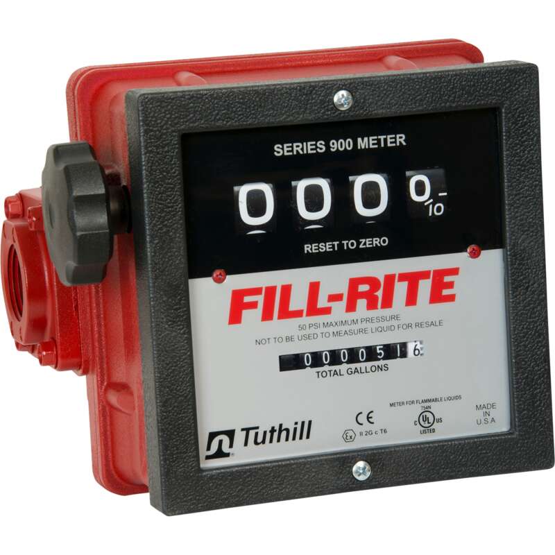 Fill Rite Mechanical Fuel Flow Meter 1in Inlet/Outlet 6 to 40 GPM