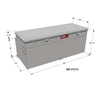 RDS Aluminum Auxiliary Fuel Tank Toolbox Combo 90Gallon Capacity Rectangular Diamond Plate