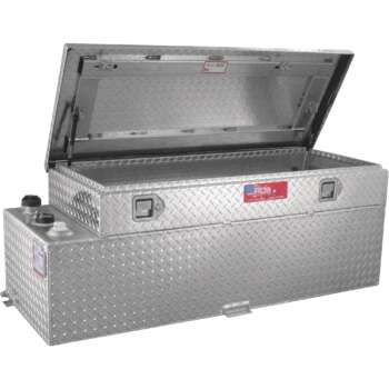 RDS Aluminum Transfer Fuel Tank Toolbox Combo 60 Gallon Rectangular Diamond Plate