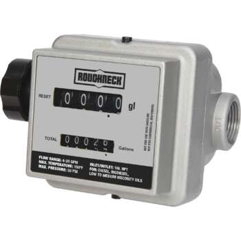 Roughneck Mechanical Fuel Meter 4 20 GPM 1in Inlet/Outlet