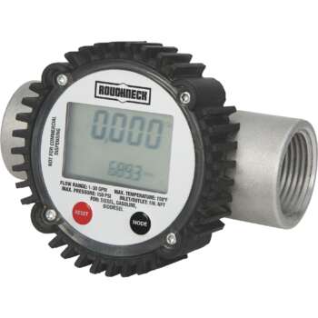 Roughneck Digital Fuel Meter 1 30 GPM 1in Inlet Outlet