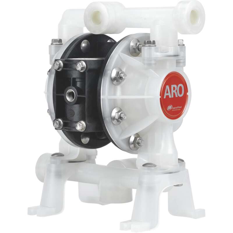 ARO Air Operated Double Diaphragm Pump 1/2in Ports 14.4 GPM Polypropylene Santoprene