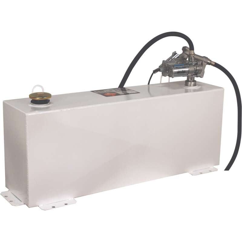 Better Built Steel Transfer Fuel Tank With GPI 12V Fuel Transfer Pump 36Gallon White Rectangular 8 GPM1