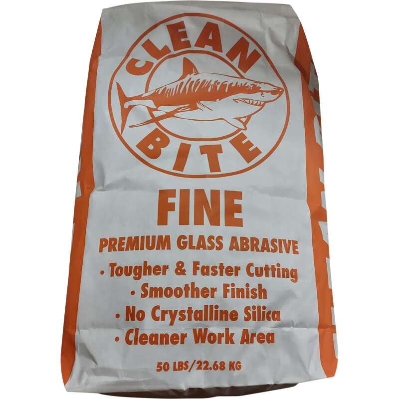 Clean Bite Premium Fine Grit Glass Abrasive Blast Media 48 Bags 50 Lbs