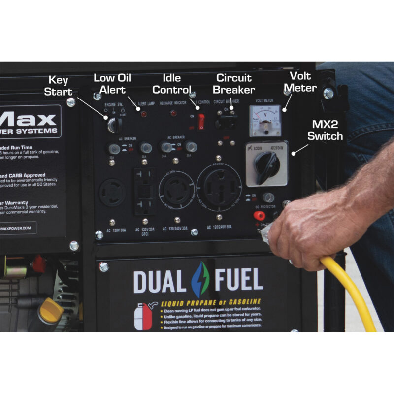 DuroMax Portable Dual Fuel Generator 12000 Surge Watts