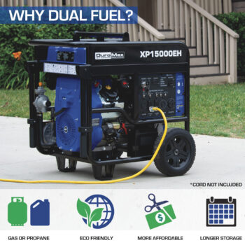 DuroMax Portable Dual Fuel Generator 15,000 Surge Watts3
