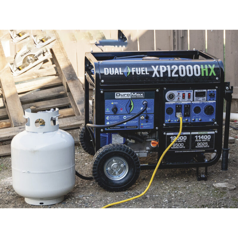 DuroMax Portable Dual Fuel Generator with CO Alert 12000 Surge Watts