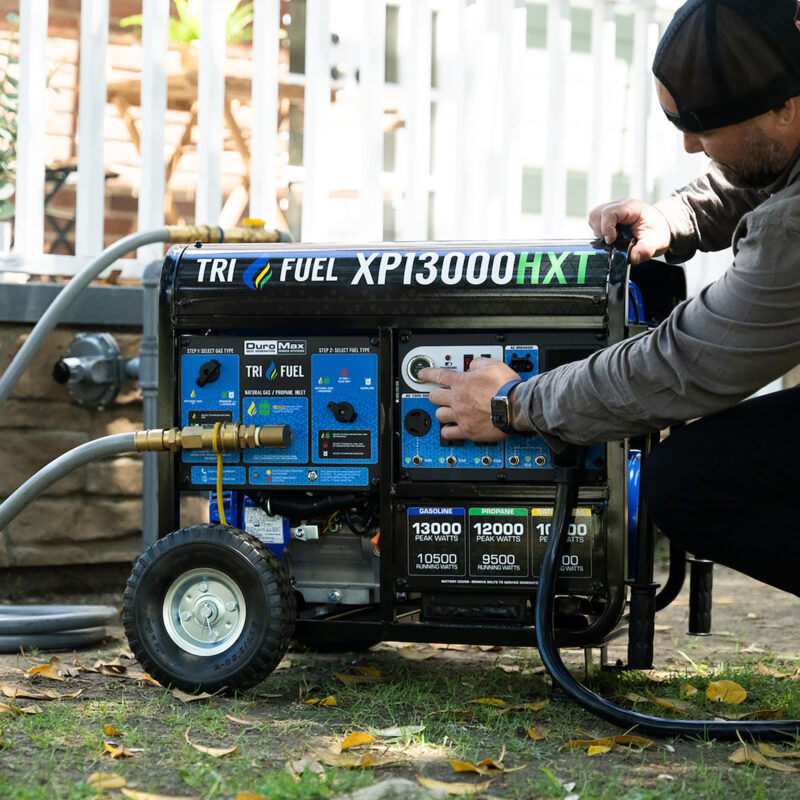 DuroMax Portable Tri Fuel Generator with CO Alert 13000 Surge Watts