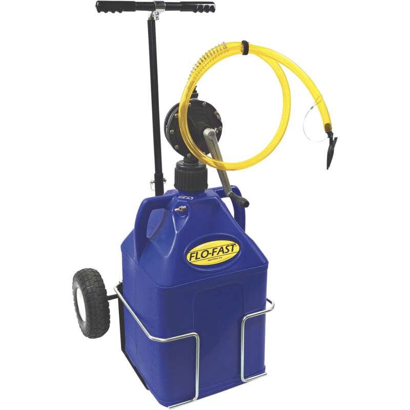 FLO FAST Gas Container With Pump and Cart 15Gallon Blue For Kerosene