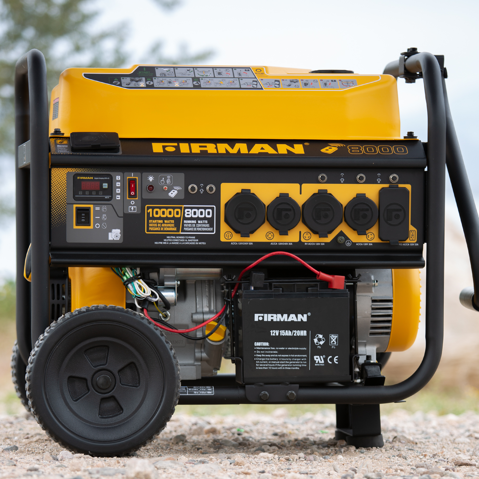 Firman Remote Start Gas Portable Generator CARB Certified, Surge Watts 10000