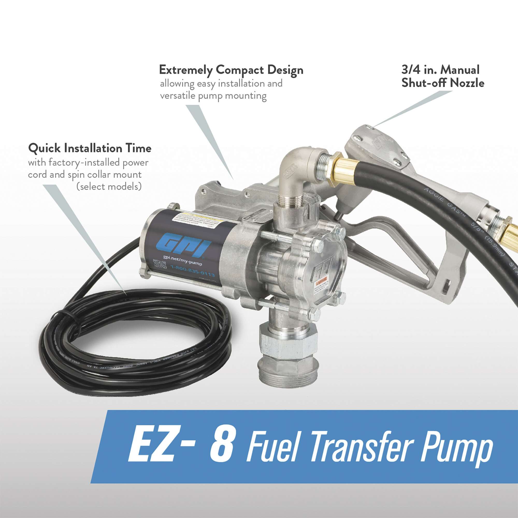 GPI 8 GPM 12V Portable Fuel Transfer Pump