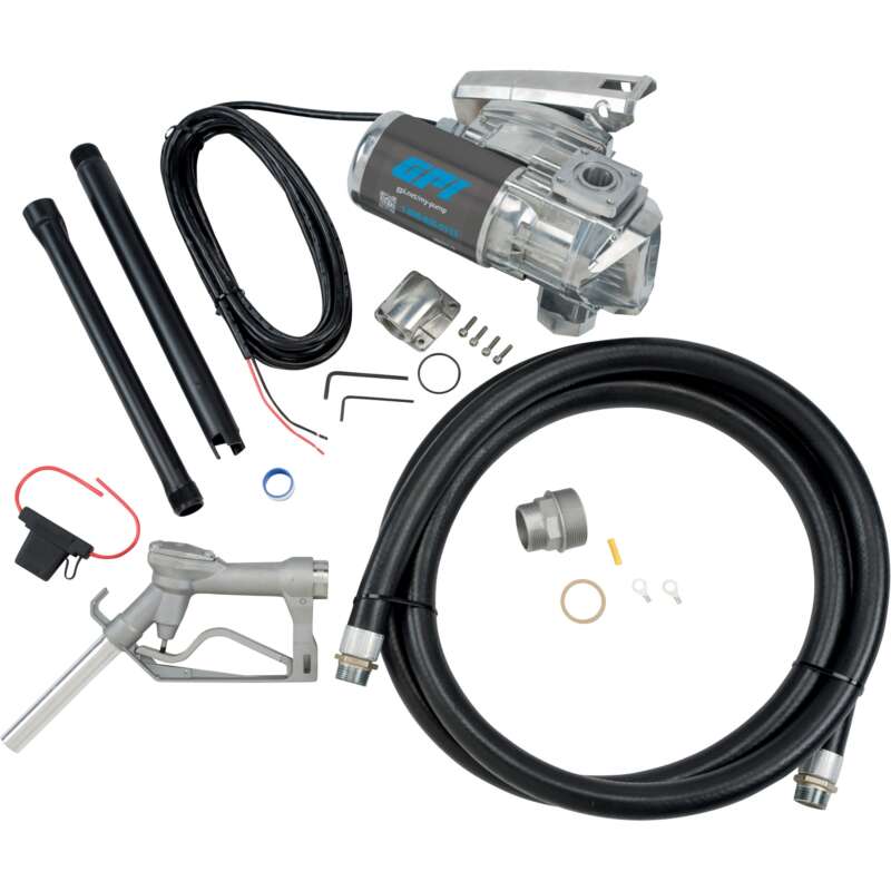 GPI G20 High Flow Fuel Transfer Pump 20 GPM 12 Volt with Manual Nozzle and Hose