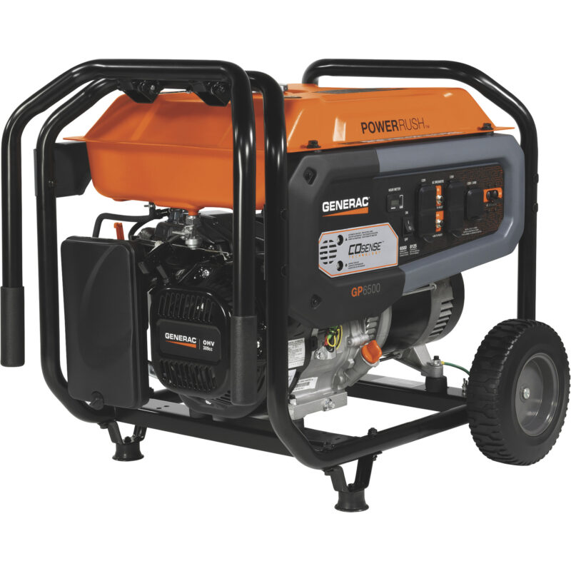 Generac Portable Generator with CO Sense Carbon Monoxide Protection 8125 Surge Watts