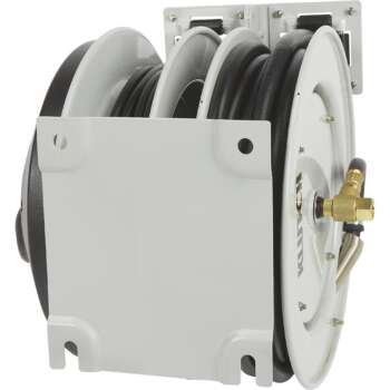 Klutch 25 Ft Dual Hose Reel With3
