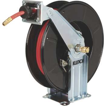 Klutch Heavy Duty Air Hose Reel With 3/8in x 50ft SRB Rubber Hose 300 Max PSI