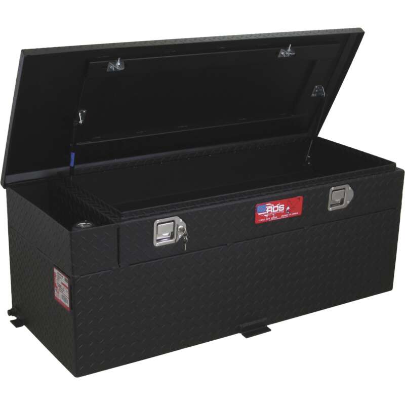 RDS Aluminum Auxiliary Fuel Tank Toolbox Combo 51Gallon Rectangular Black Diamond Plate Fuel Filler Shroud2