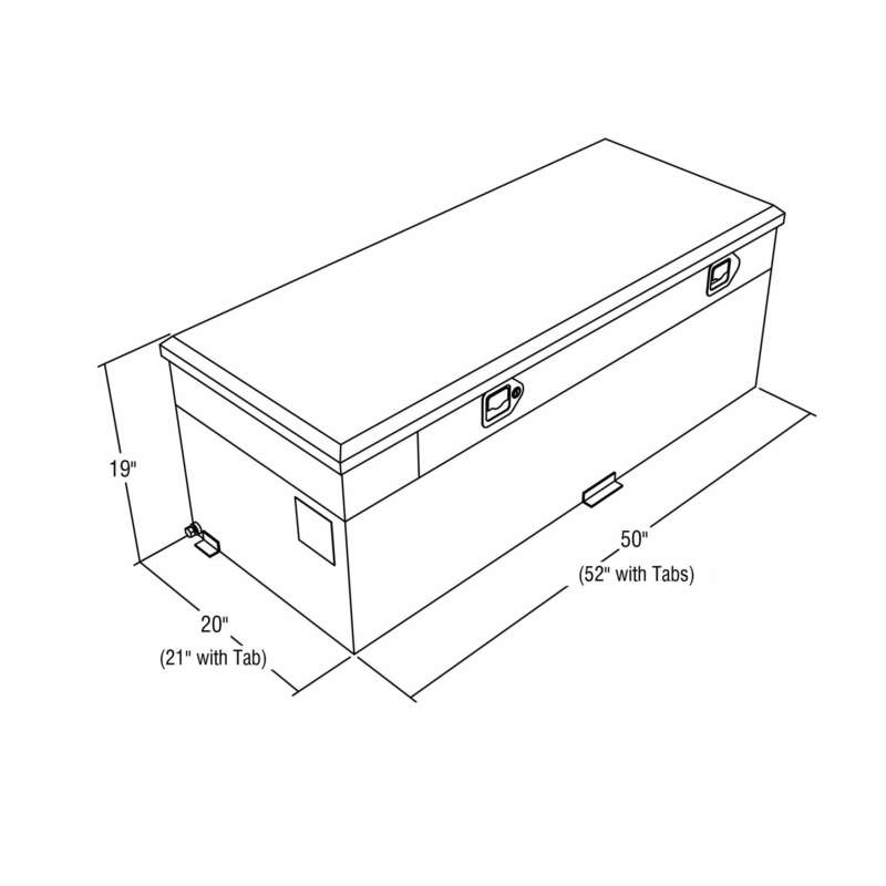 RDS Aluminum Auxiliary Fuel Tank Toolbox Combo 51Gallon Rectangular Black Diamond Plate Fuel Filler Shroud3