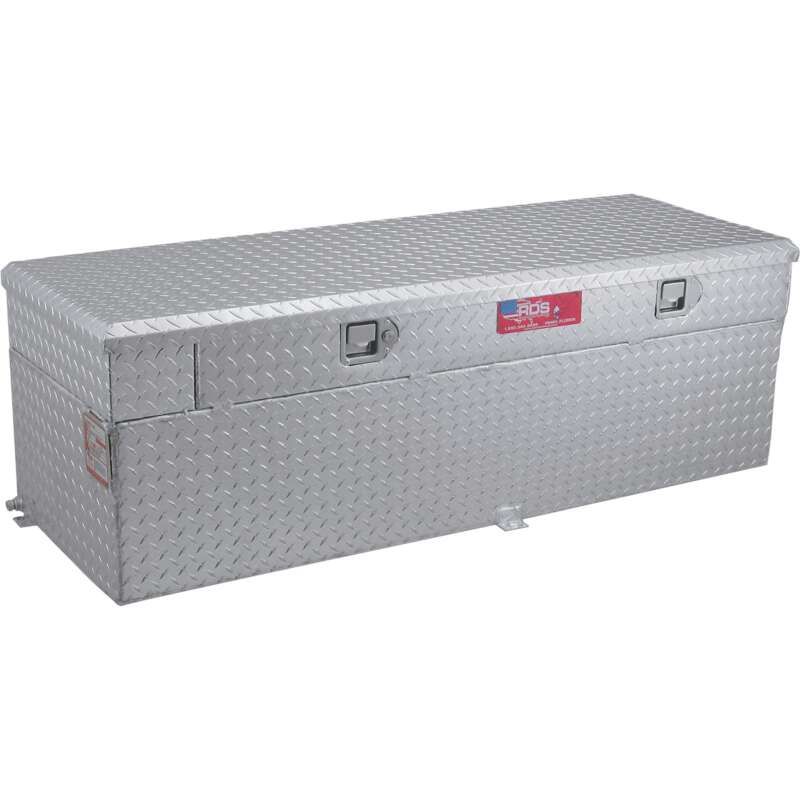 RDS Aluminum Auxiliary Fuel Tank Toolbox Combo 90Gallon Capacity Rectangular Diamond Plate