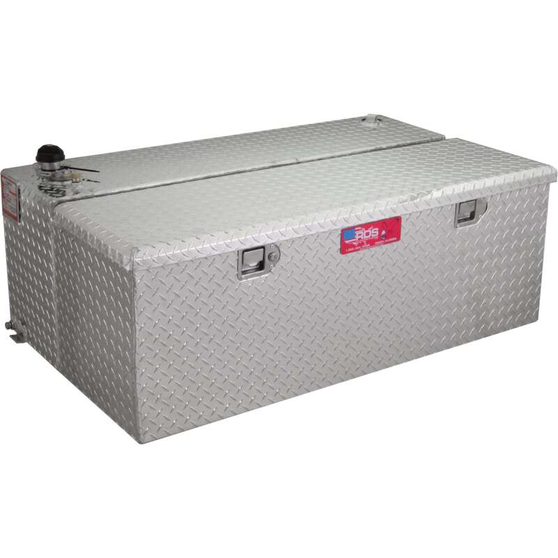 RDS Aluminum Transfer Fuel Tank Toolbox Combo 48 Gallon Rectangular Diamond Plate