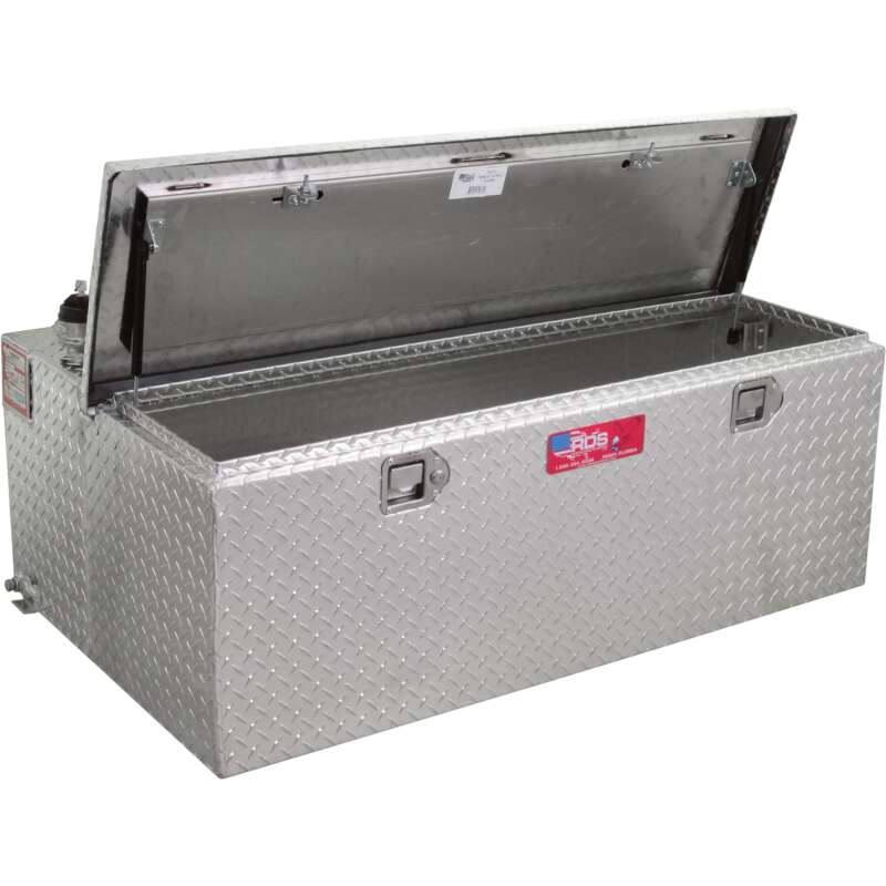 RDS Aluminum Transfer Fuel Tank Toolbox Combo 48 Gallon Rectangular Diamond Plate2