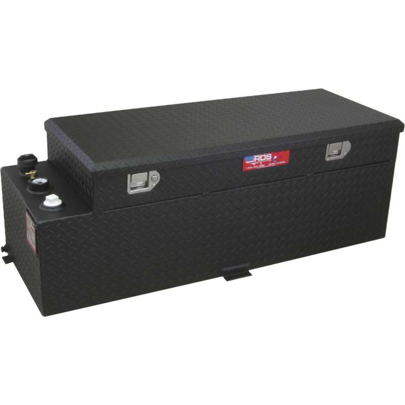 RDS Aluminum Transfer Fuel Tank Toolbox Combo 60Gallon Rectangular Black Diamond Plate