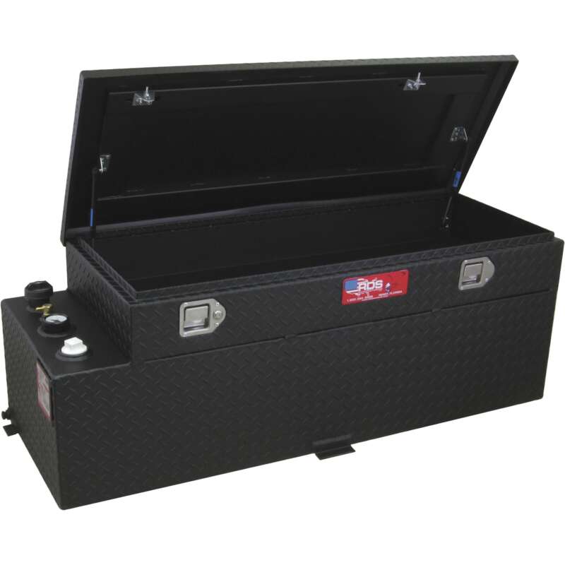 RDS Aluminum Transfer Fuel Tank Toolbox Combo 60Gallon Rectangular Black Diamond Plate2