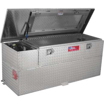 RDS Aluminum Transfer Fuel Tank Toolbox Combo with GPI 12V Fuel Transfer Pump 60 Gallon Rectangular Diamond Plate 8 GPM1