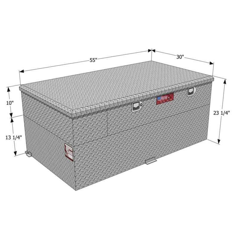 RDS Aluminum Transfer Fuel Tank Toolbox Combo with GPI 12V Fuel Transfer Pump 91Gallon Rectangular Diamond Plate 8 GPM3