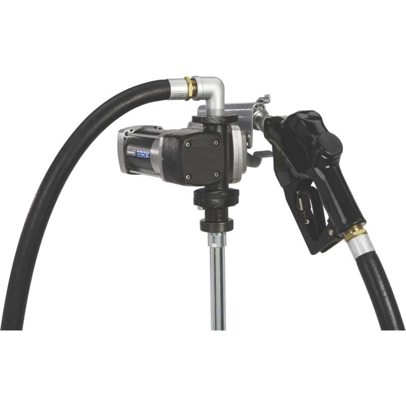 Roughneck Heavy Duty Fuel Transfer Pump 20 GPM 12 Volt DC Auto Nozzle Gasoline Compatible
