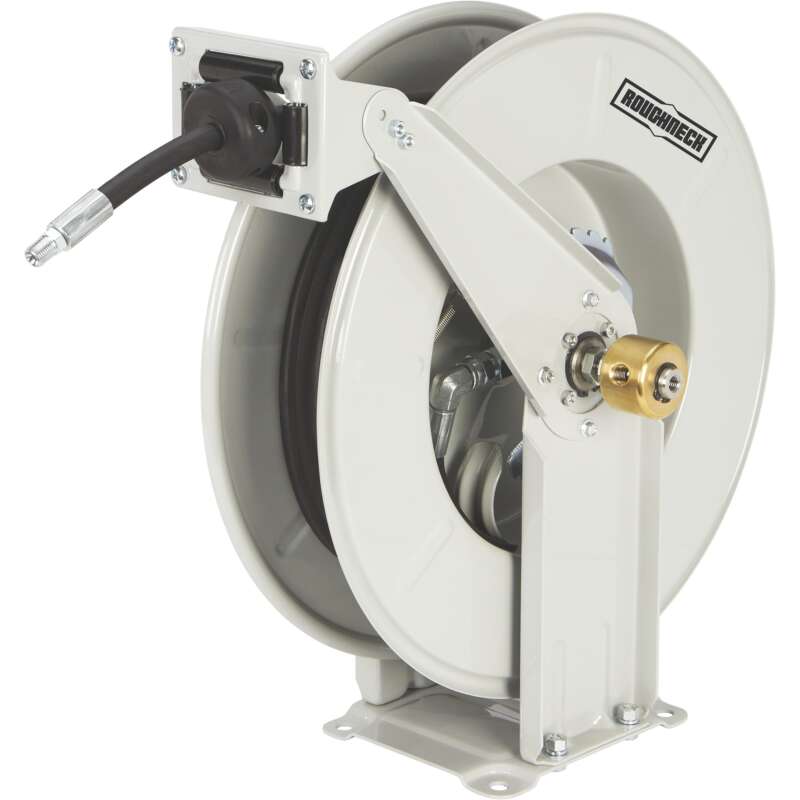 Roughneck Heavy Duty Grease Hose Reel with 1/4in x 50ft Hose