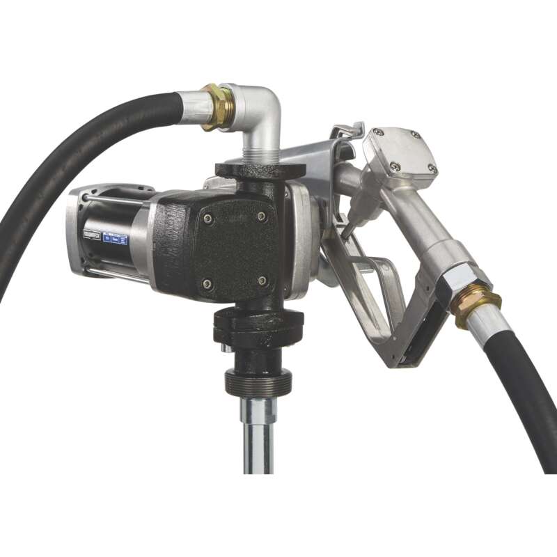 Roughneck Heavy nDuty Fuel Transfer Pump 15 GPM 12 Volt DC Manual Nozzle Gasoline Compatible