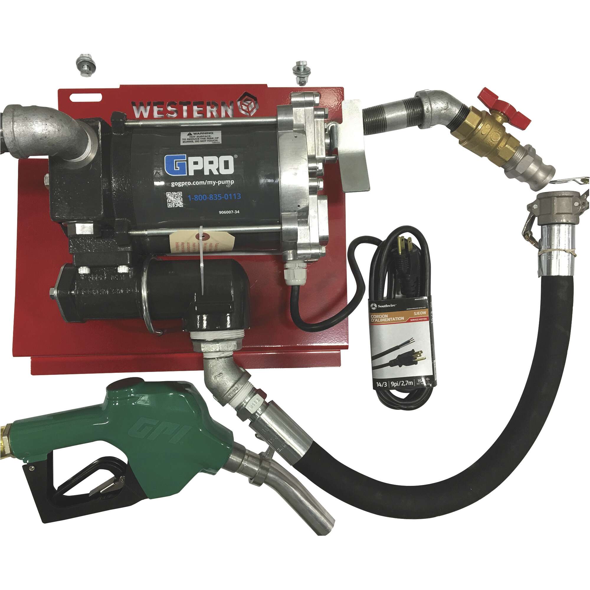 Western Global Deluxe Fuel Transfer Pump Kit 115 Volt AC 20 GPM