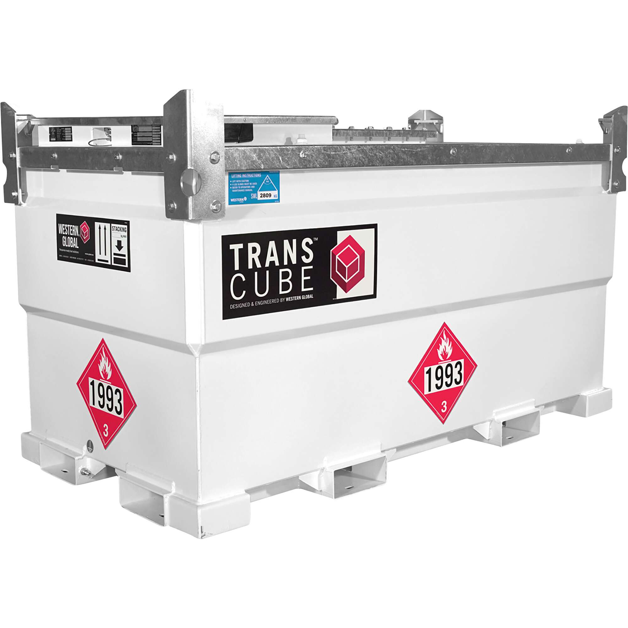 Western Global TransCube 20TCG Transportable Double Walled Gasoline Diesel Fuel Storage Tank with Level Gauge 552 Gallons