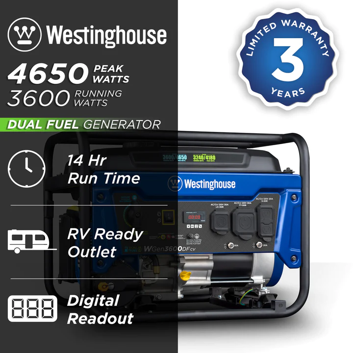 Westinghouse WGen3600DFcv Portable Generator