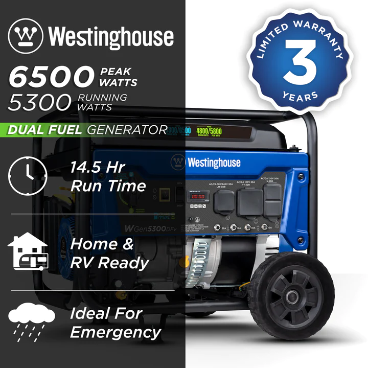 Westinghouse WGen5300DFv Portable Generator