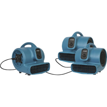 XPOWER 5 Pc Water Contractor Pack 4 Air Movers and 1 Commercial LGR Dehumidifier
