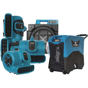XPOWER 6 Pc Water Contractor Pack 4 Air Movers 1 Commercial Air Scrubber and 1 Commercial LGR Dehumidifier