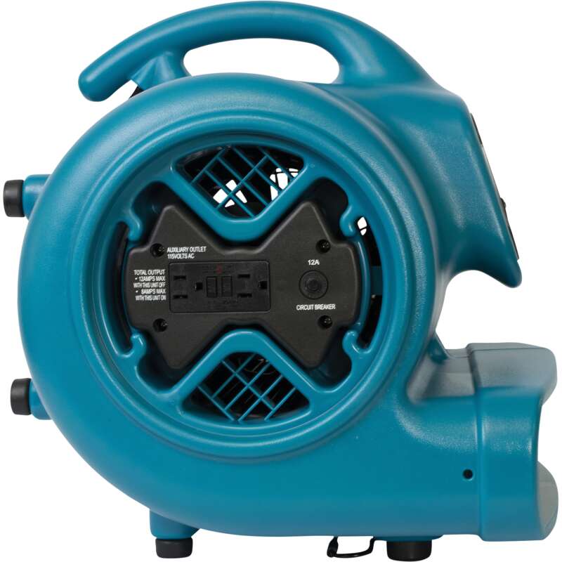 XPower Air Mover GFCI Outlet Daisy Chain Capability 1/3 HP 2,400 CFM