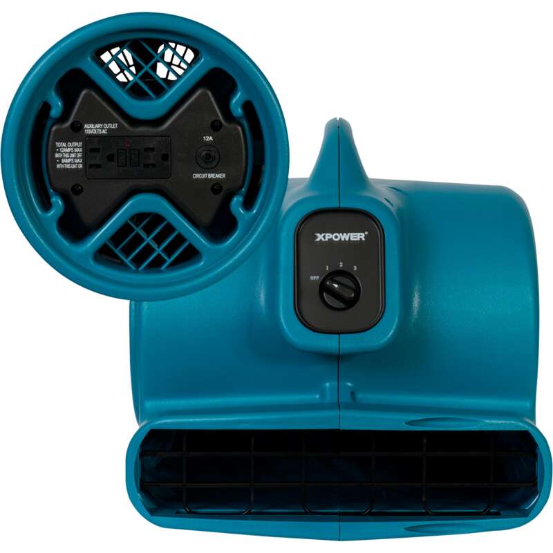 XPower Air Mover GFCI Outlet Daisy Chain Capability 1/3 HP 2,400 CFM