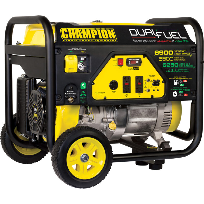 Champion Power Equipment Portable Dual Fuel Generator 6900 Surge Watts