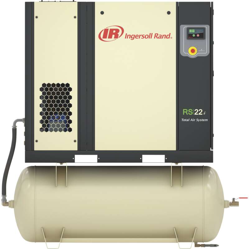 Ingersoll Rand Next Generation R Series Oil Flooded Rotary Screw Air Compressor With Integrated Air Dryer 20 HP 120 Gallon Horizontal