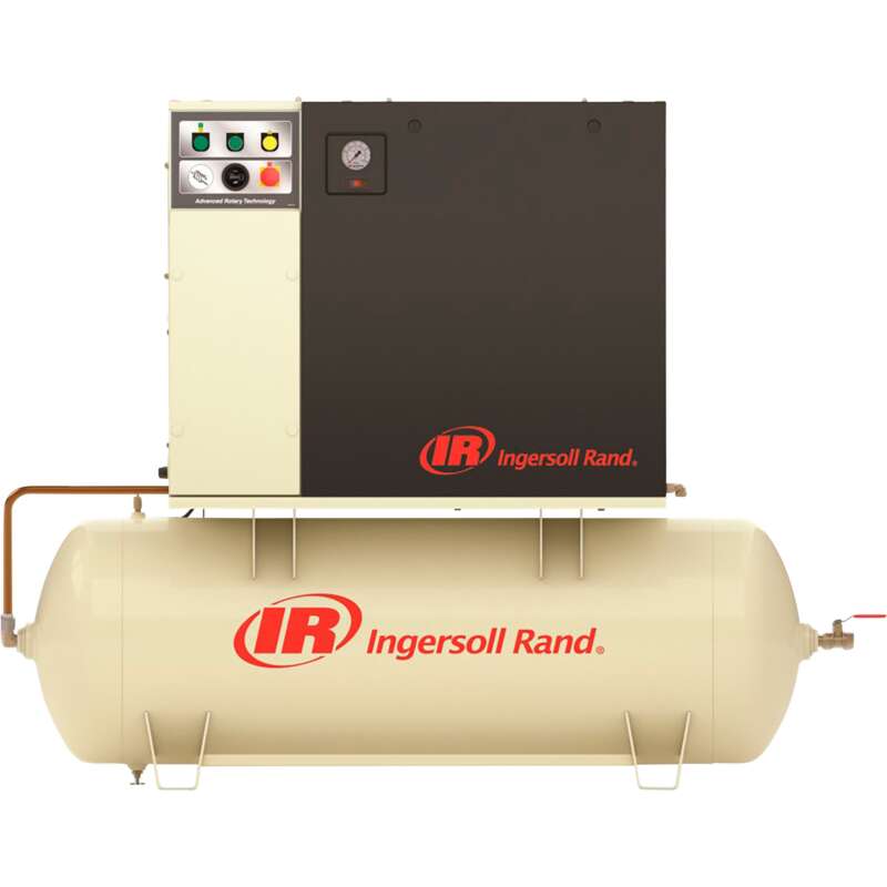 Ingersoll Rand Rotary Screw Air Compressor 460 Volts 3 Phase 15 HP 55 CFM 120 Gallon