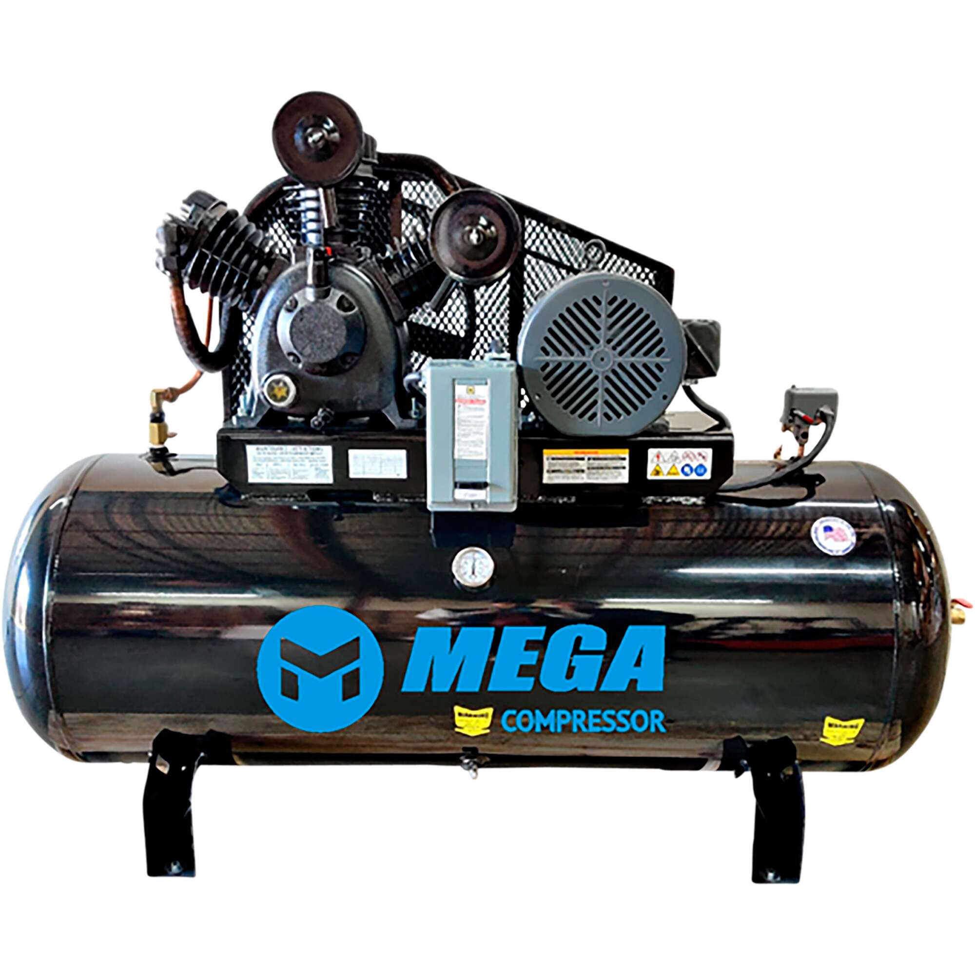 Mega Electric Air Compressor 10 HP 120 Gallons 230 460 Volts