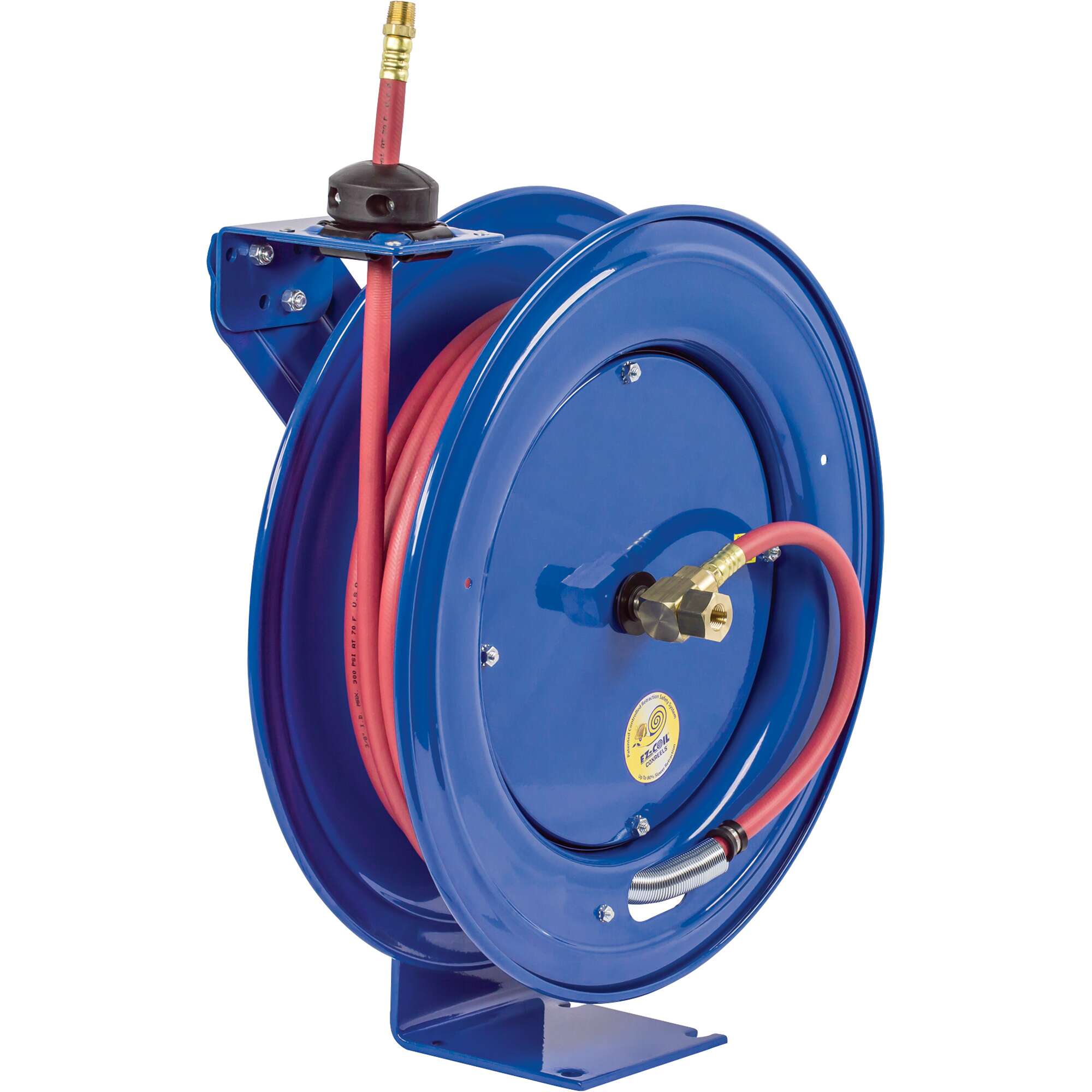 Coxreels Heavy Duty Safety Air Water Hose Reel With 3/8in x 75ft PVC Hose Max 300 PSI