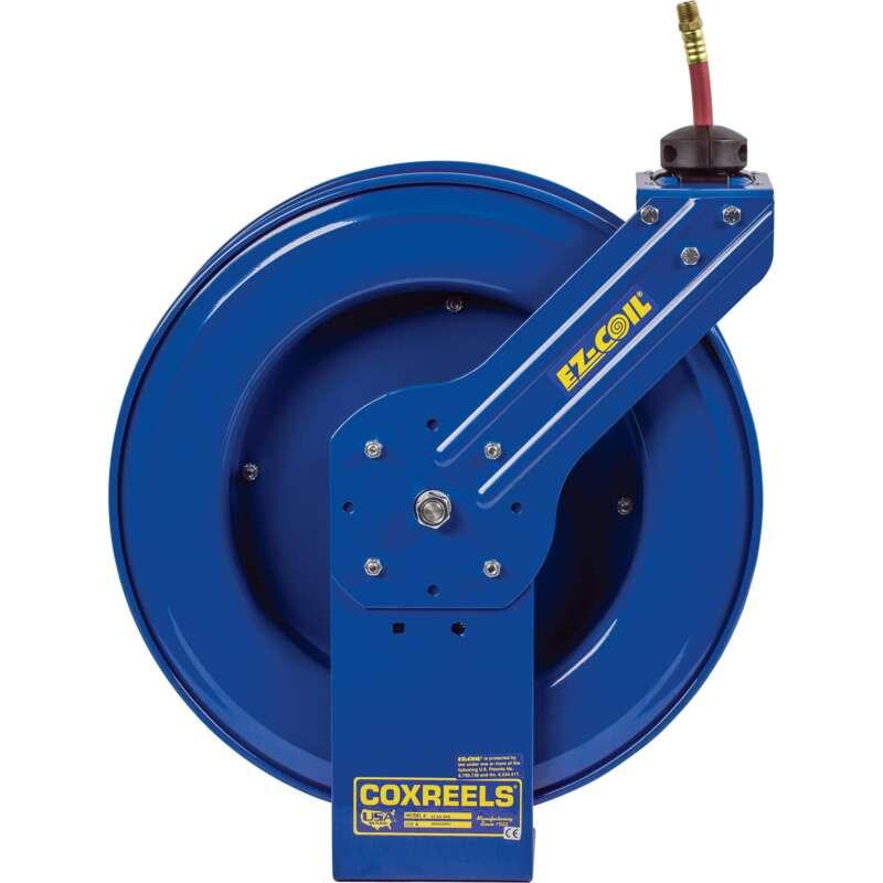Coxreels Heavy Duty Safety Air Water Hose Reel With 3/8in x 75ft PVC Hose Max 300 PSI
