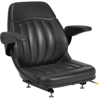 Michigan All Weather Tractor Seat with Armrests Black