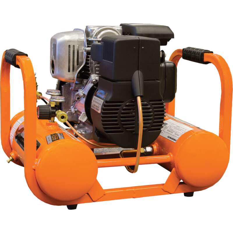 Industrial Air Contractor Gas Powered Pontoon Air Compressor 4.6 HP Honda OHC Engine 4 Gallon 155 PSI