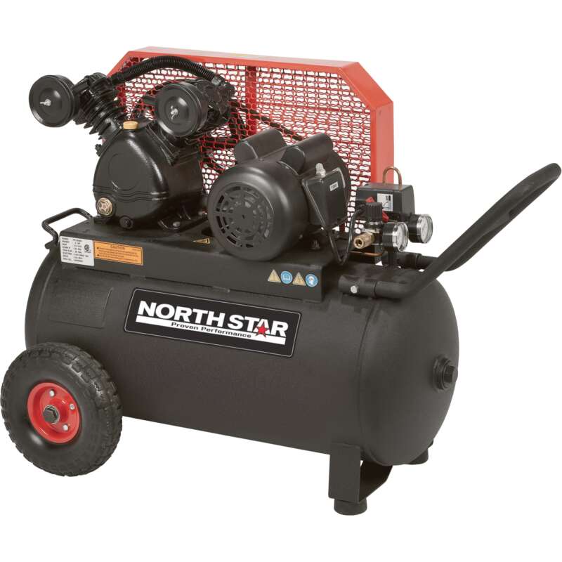 NorthStar Single Stage Portable Electric Air Compressor 2 HP 20Gallon 5.0 CFM Horizontal