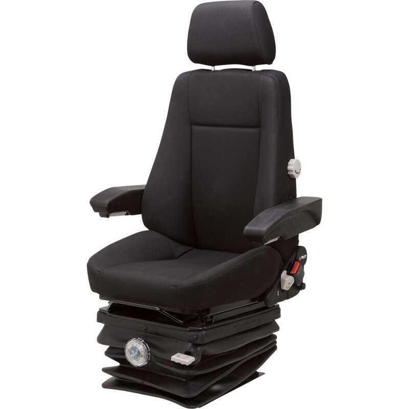 K & M Mechanical Suspension Tractor Seat for Excavators Black