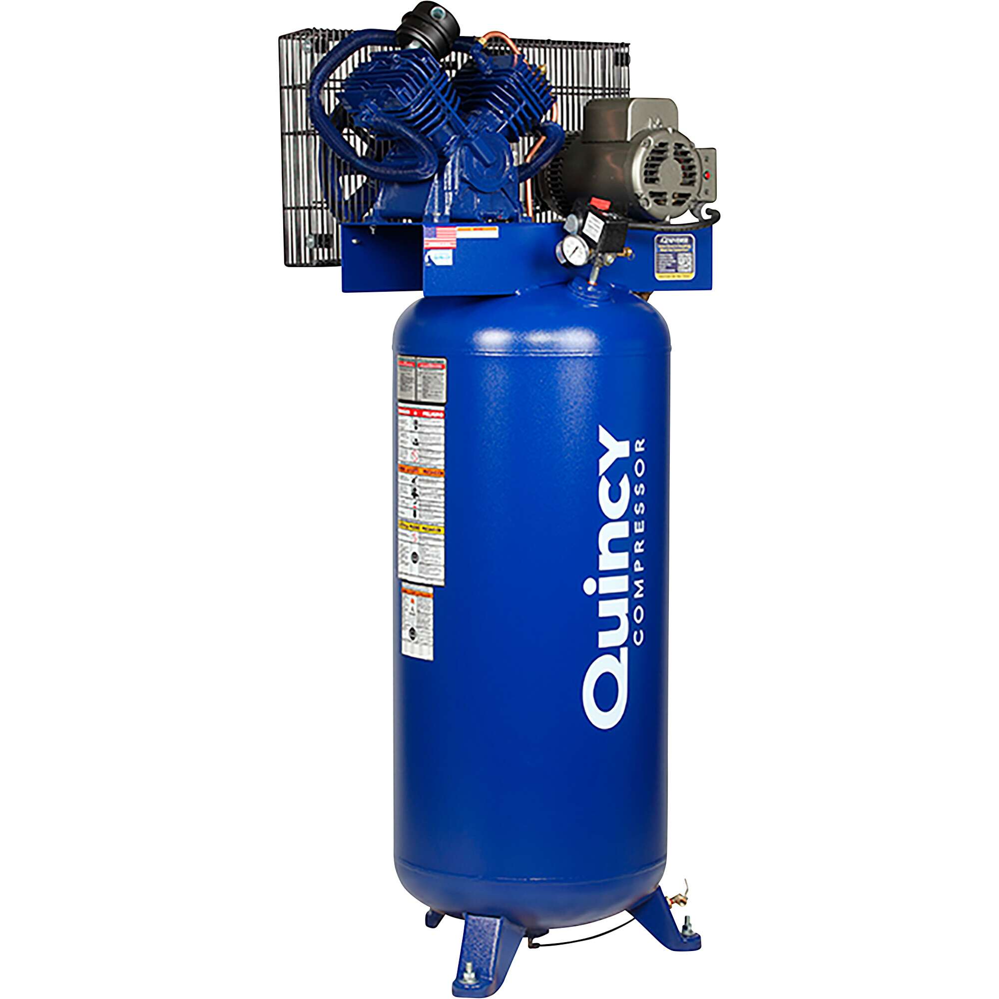 Quincy QT 54 Splash Lubricated Reciprocating Air Compressor 5 HP 230 Volt 1 Phase 60Gallon Vertical